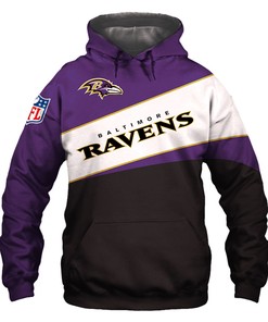 All Over Print Baltimore Ravens Hoodie 3D Zip Hoodie
