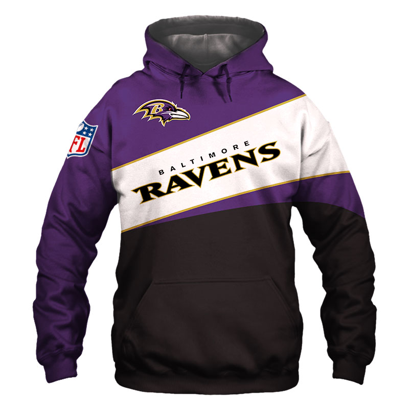 All Over Print Baltimore Ravens Hoodie 3D Zip Hoodie