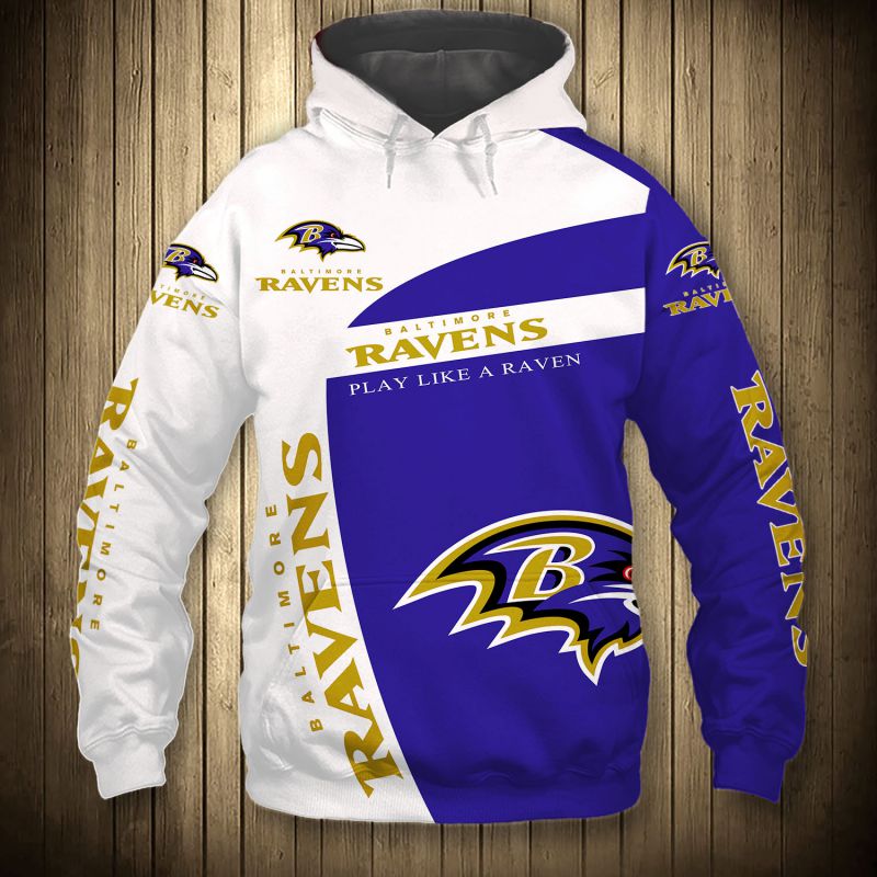 All Over Print Baltimore Ravens Hoodie 3D Zip Hoodie Pullover Gift For Fans