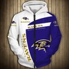 All Over Print Baltimore Ravens Zip Up Hoodie 3D Pullover Hoodie Gifts For Fans