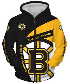 All Over Print Boston Bruins Hoodie 3D Zip Hoodie For Fans