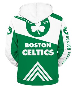 All Over Print Boston Celtics Hoodie 3D Zip Hoodie For Fans