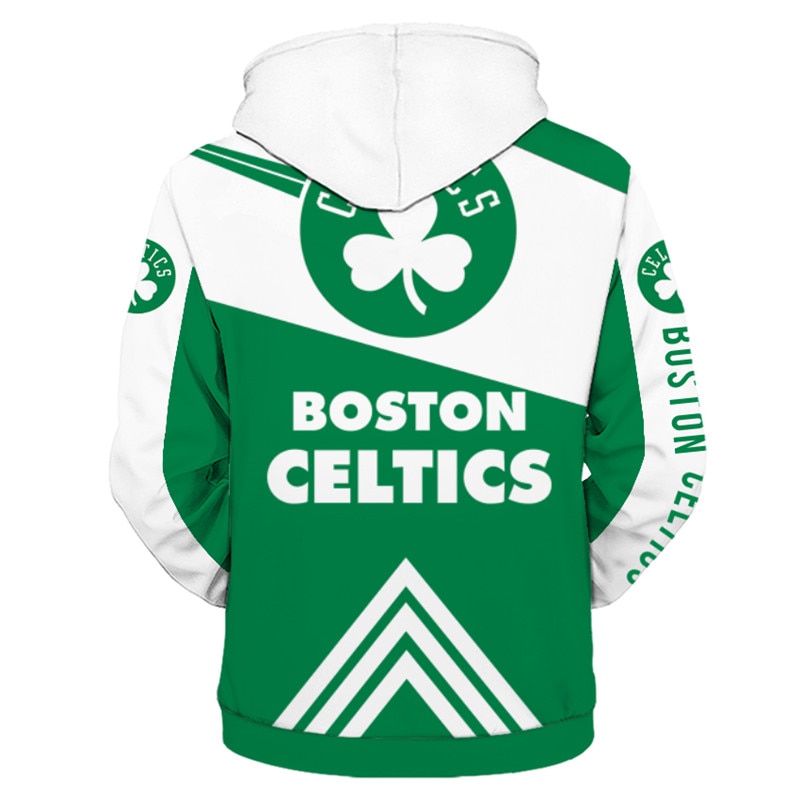 All Over Print Boston Celtics Hoodie 3D Zip Hoodie For Fans