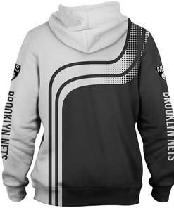 All Over Print Brooklyn Nets Hoodie 3D Zip Hoodie For Fans