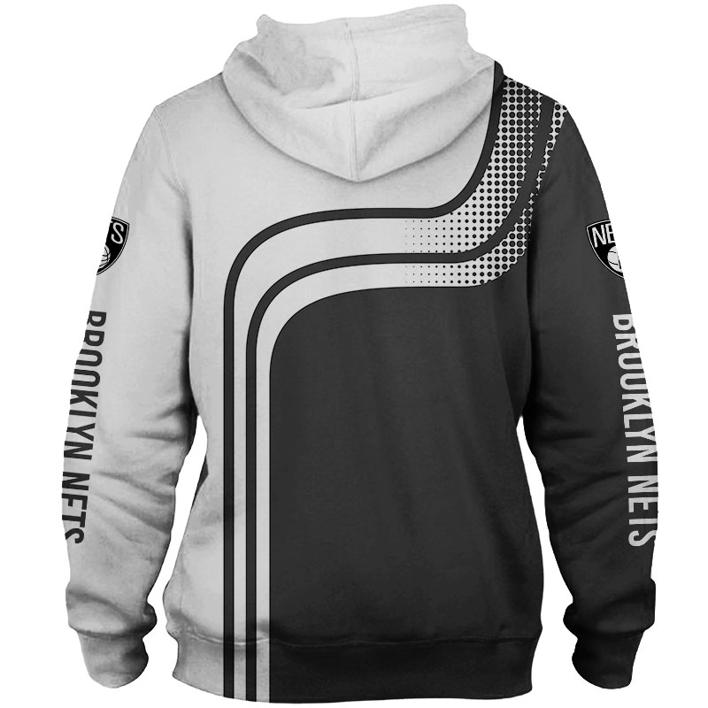 All Over Print Brooklyn Nets Hoodie 3D Zip Hoodie For Fans