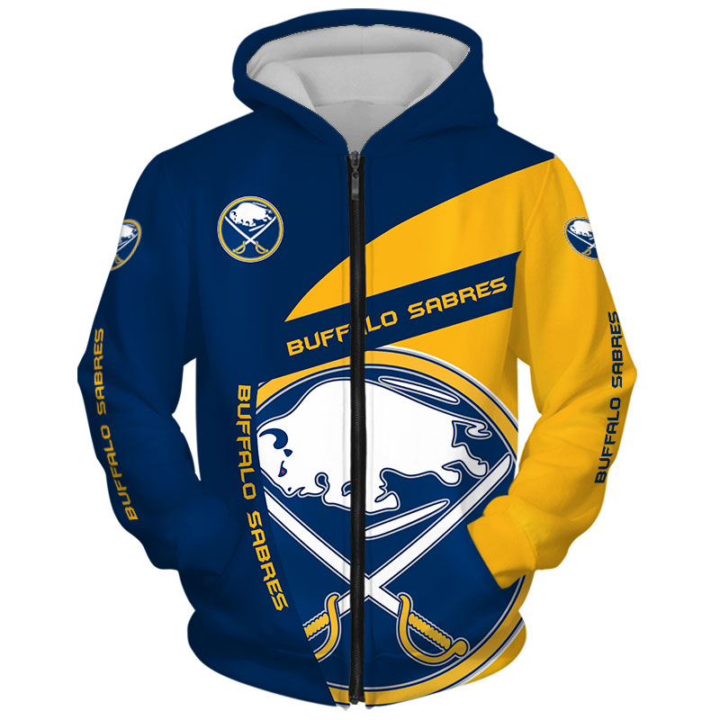 All Over Print Buffalo Sabres Hoodie With 3D Zip Hoodie Gift For Fans