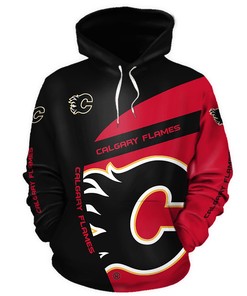 All Over Print Calgary Flames Hoodie With 3D Zip Hoodie Design, Perfect Gifts For Fans