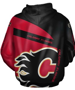 All Over Print Calgary Flames Hoodie With 3D Zip Hoodie Design, Perfect Gifts For Fans