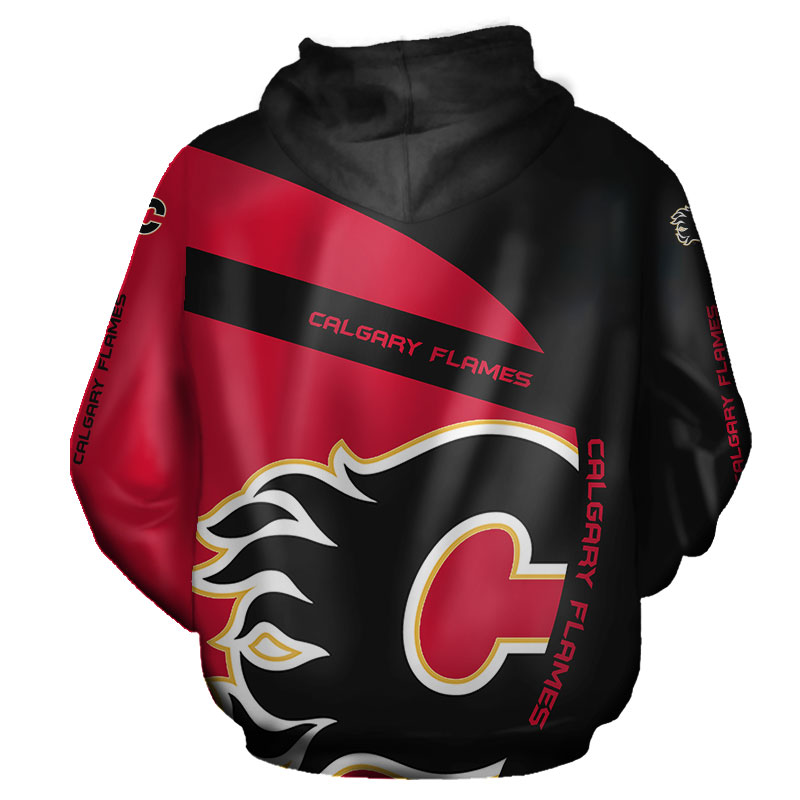 All Over Print Calgary Flames Hoodie With 3D Zip Hoodie Design, Perfect Gifts For Fans