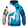 All Over Print Carolina Panthers Hoodie With 3D Printed Skull Design, Perfect Gifts For Fans