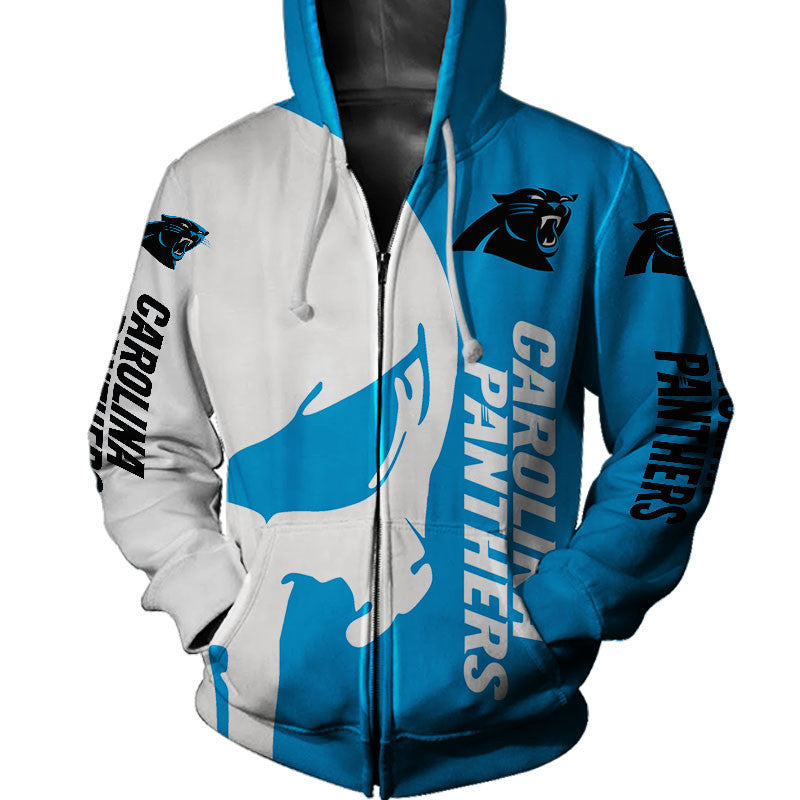 All Over Print Carolina Panthers Hoodie With 3D Printed Skull Design, Perfect Gifts For Fans