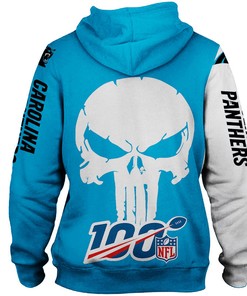 All Over Print Carolina Panthers Hoodie With 3D Printed Skull Design, Perfect Gifts For Fans