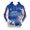 All Over Print Flame Balls Graphic Buffalo Bills Hoodie With 3D Zip Hoodie For Fans