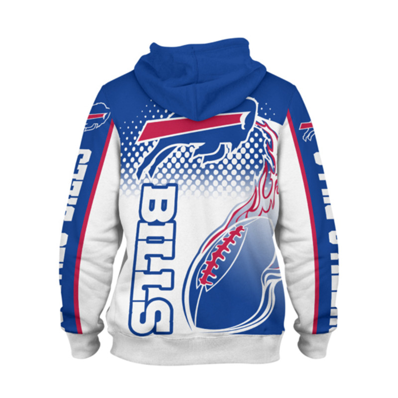 All Over Print Flame Balls Graphic Buffalo Bills Hoodie With 3D Zip Hoodie For Fans