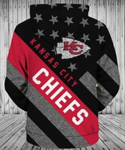 All Over Print Kansas City Chiefs 3D Striped Banner Zipper Hoodie Gift For Fans