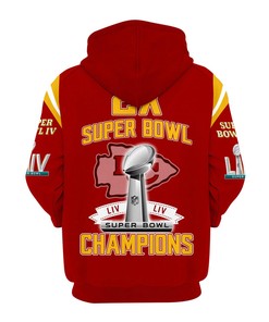 All Over Print Kansas City Chiefs 3D Super Bowl Liv Zip Up Hoodie Gift For Fans