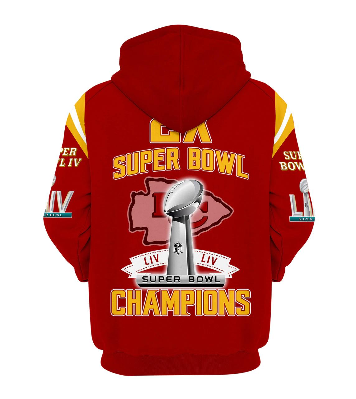 All Over Print Kansas City Chiefs 3D Super Bowl Liv Zip Up Hoodie Gift For Fans