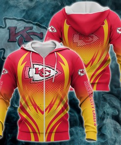 All Over Print Kansas City Chiefs 3D Zipper Hoodie Printful Gifts For Fans