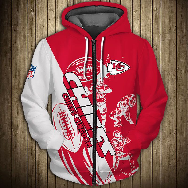 All Over Print Kansas City Chiefs Cartoon Player Cute Zip Hoodie