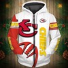 All Over Print Kansas City Chiefs Graphic Balls Zip Hoodie Pullover