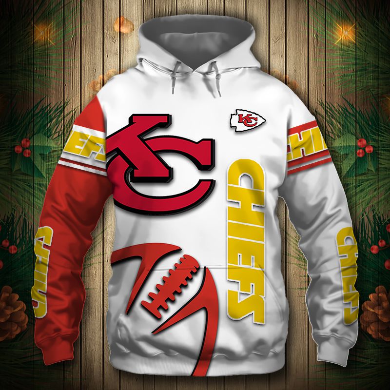 All Over Print Kansas City Chiefs Graphic Balls Zip Hoodie Pullover