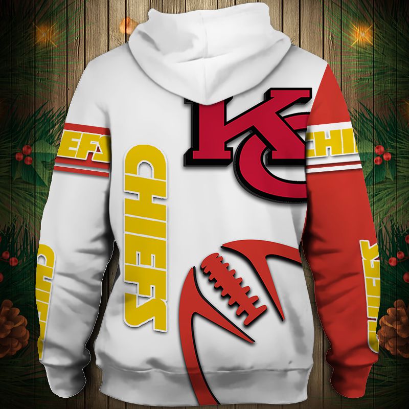 All Over Print Kansas City Chiefs Graphic Balls Zip Hoodie Pullover