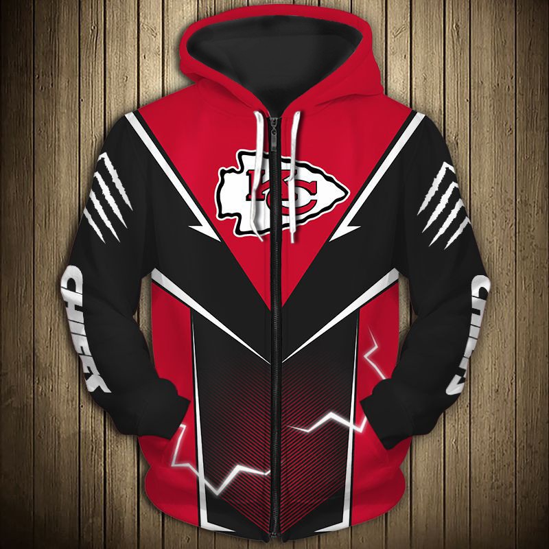 All Over Print Kansas City Chiefs Lightning Graphic Hoodie Gift For Fans