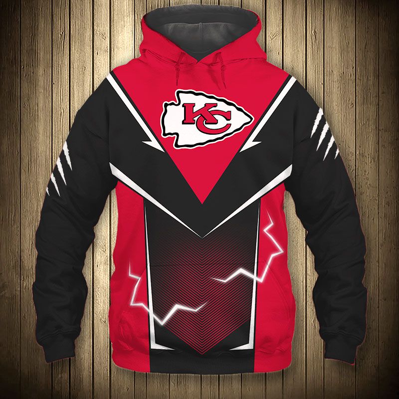 All Over Print Kansas City Chiefs Lightning Graphic Hoodie Gift For Fans