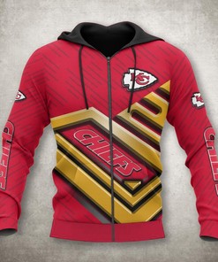 All Over Print Kansas City Chiefs No.1 Zip Up Hoodie Gift For Fans