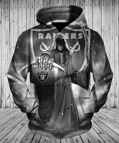 All Over Print Las Vegas Raiders 3D Death Skull Hoodie Gift For Fans