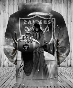 All Over Print Las Vegas Raiders 3D Death Skull Hoodie Gift For Fans