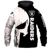 All Over Print Las Vegas Raiders 3D Skull Printed Hoodie Gift For Fans