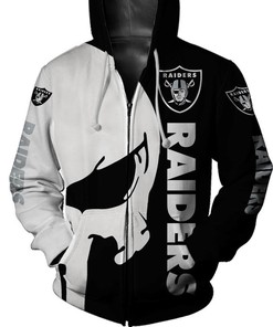 All Over Print Las Vegas Raiders 3D Skull Printed Hoodie Gift For Fans