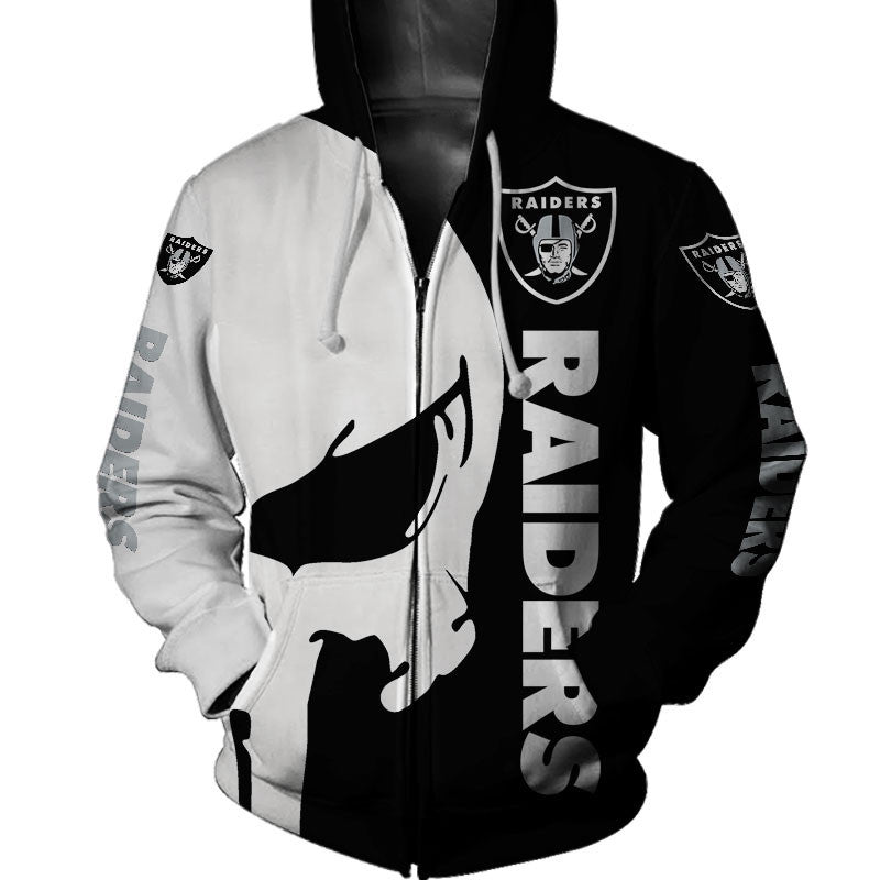 All Over Print Las Vegas Raiders 3D Skull Printed Hoodie Gift For Fans