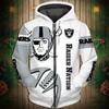 All Over Print Las Vegas Raiders Graphic Balls Zip Hoodie Pullover