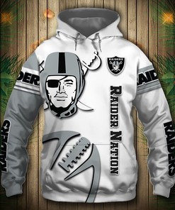 All Over Print Las Vegas Raiders Graphic Balls Zip Hoodie Pullover