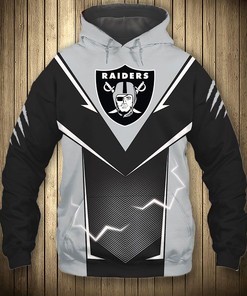 All Over Print Las Vegas Raiders Lightning Graphic Hoodie Gift For Fans
