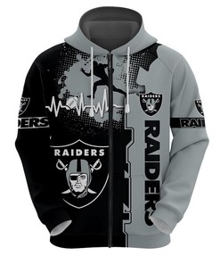 All Over Print Las Vegas Raiders Zip Up Hoodie Gift For Fans