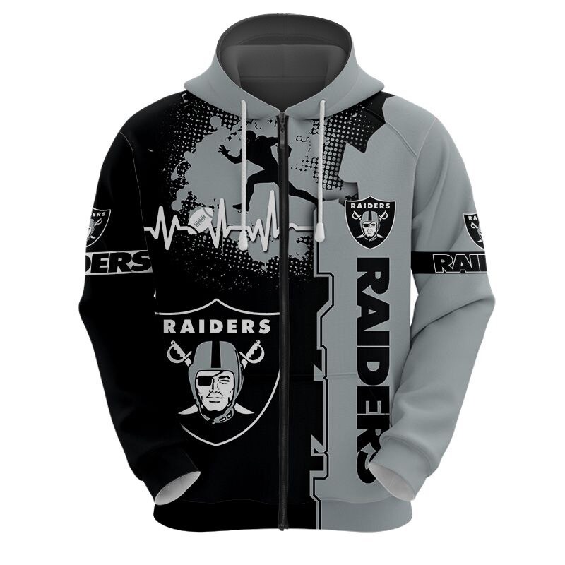 All Over Print Las Vegas Raiders Zip Up Hoodie Gift For Fans