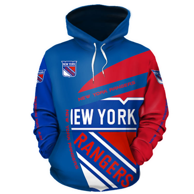All Over Print Zip Hoodie For Fans - 3D Hoodie For New York Rangers