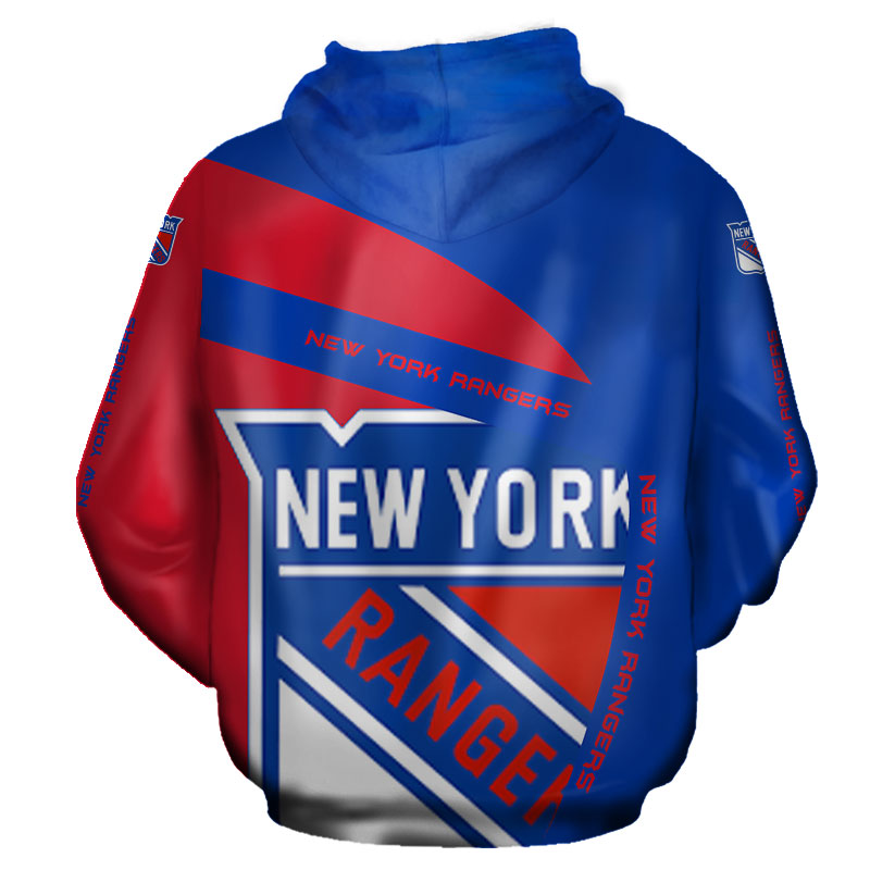 All Over Print Zip Hoodie For Fans - 3D Hoodie For New York Rangers