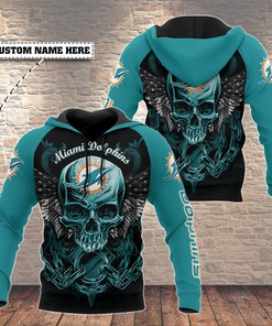 All Over Print Zip Up Hoodie For Miami Dolphins Fans - Customized Design