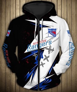 All Over Printed Pullover For New York Rangers Fans - 3D Thunder Design Hoodie 