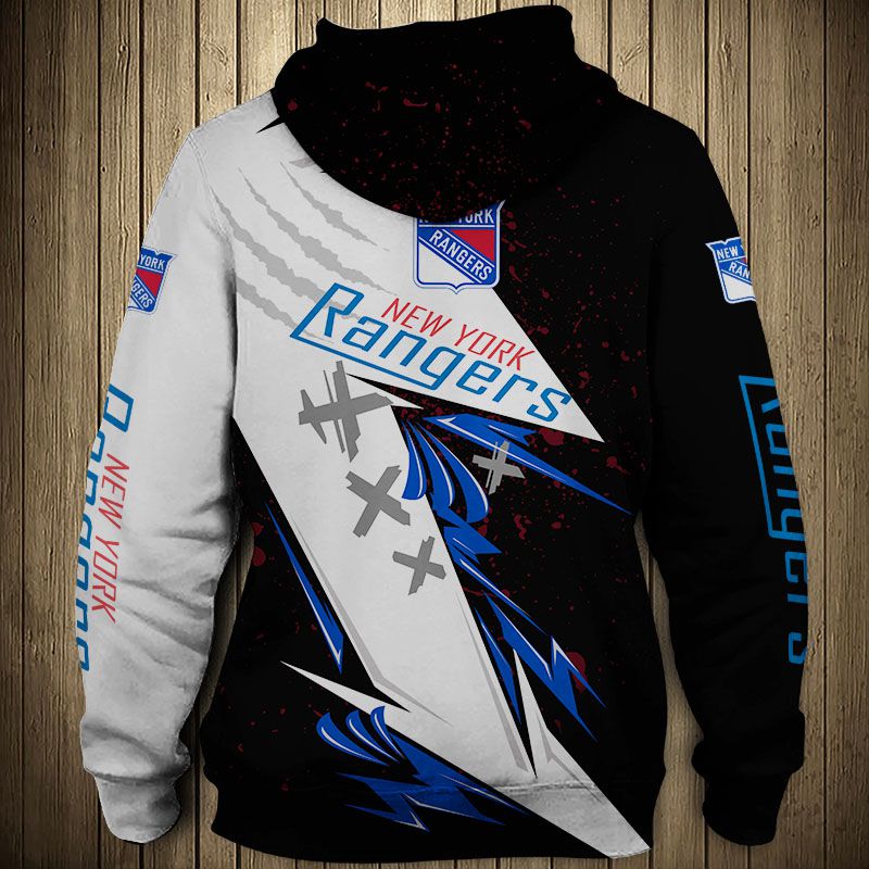 All Over Printed Pullover For New York Rangers Fans - 3D Thunder Design Hoodie