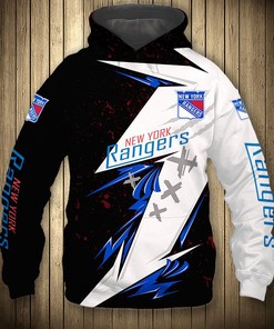 All Over Printed Pullover For New York Rangers Fans - 3D Thunder Design Hoodie