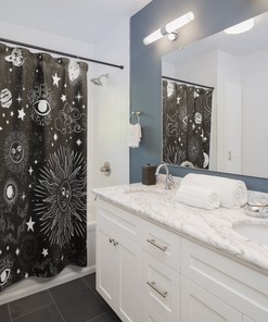 All Seeing Eye Galaxy Astrology Shower Curtain For Bathroom