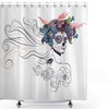 All Souls' Day Mexican Holiday Gothic Shower Curtain Female Head With Roses Pattern Bathroom Decor