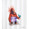 Allure Home Creation Blow Dryer Monkey Fabric Printed Shower Curtain - Multicolor Bathroom Decorr