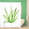 Aloe Vera Plant on Watercolor Agave Succulent Green Botanical Shower Curtain with Waterproof Bathroom Decor Curtain