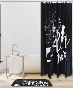 Aloha Hawaii Hibiscus Flowers Painting Shower Curtain For Exotic Bathroom Decor